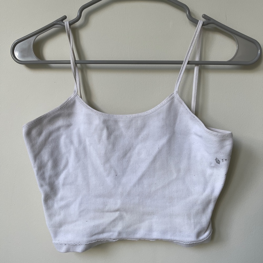 free people white cropped cami tank
